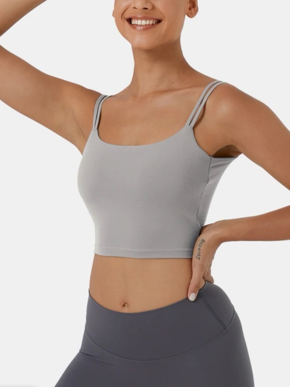 HALARA UltraSculpt Double Straps Twisted Backless Cropped Yoga Tank Top MED NWT